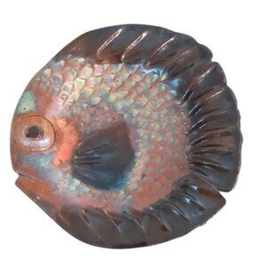 Fish Ceramic Wall Decor Vintage iridescent Art pottery
